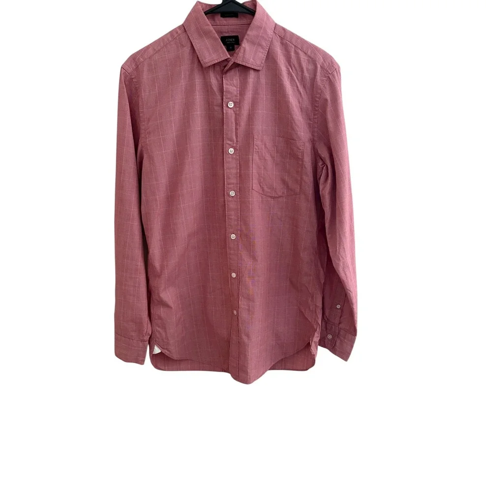 J.Crew Ludlow Men's Medium Red Plaid 120's 2-Ply Cotton Button-Down Shirt‎
